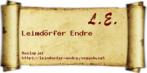 Leimdörfer Endre névjegykártya